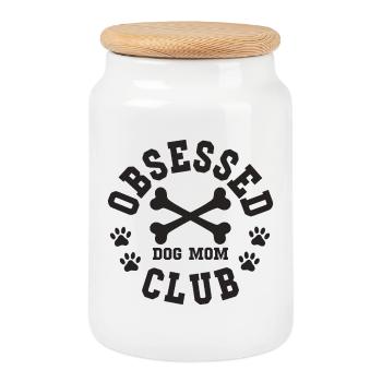 Club des mamans de chiens obsédées Besessene Hundemama - Boîte à biscuits avec couvercle en bois - blanc - Devant