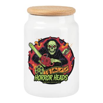 La Faucheuse de Horror Heads avec la tronçonneuse - Boîte à biscuits avec couvercle en bois - blanc - Devant