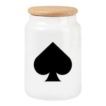 Symbole de la pique - Boîte à biscuits avec couvercle en bois - blanc - Devant