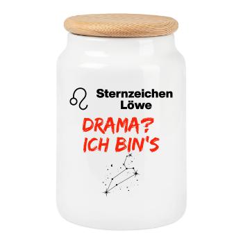 Signe du zodiaque Vierge, drame ? C’est mon anniversaire - Boîte à biscuits avec couvercle en bois - blanc - Devant