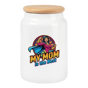 Mutter Geschenke für Mütter und beste Mama - Keksdose mit Holzdeckel - Weiß - Vorne