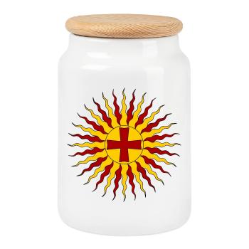 Ewiges Licht Jesu Christi - Keksdose mit Holzdeckel - Weiß - Vorne