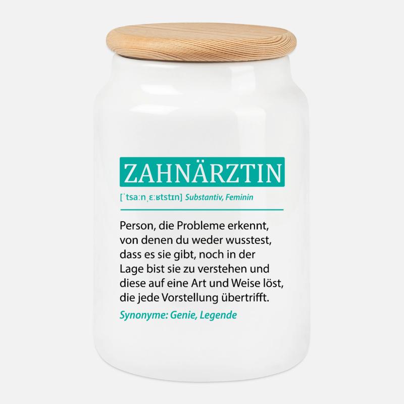 Zahnärztin Definition Lustig Beruf Spruch Geschenk - Keksdose mit Holzdeckel - Weiß