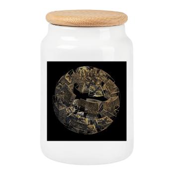 Golden Fragment Orb - Cookie Jar with Wooden Lid - white - Front