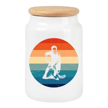Style floorball pour toutes les occasions - Boîte à biscuits avec couvercle en bois - blanc - Devant