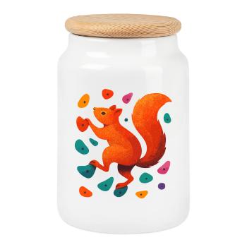 Cadeau de motivation pour l’escalade d’écureuil en bloc - Boîte à biscuits avec couvercle en bois - blanc - Devant