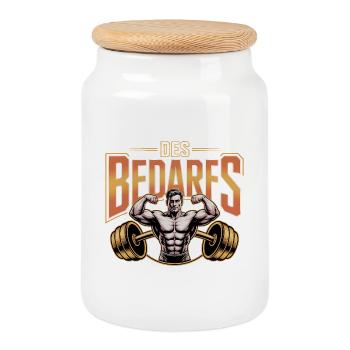 The need - German fitness memes - Cookie Jar with Wooden Lid - white - Front