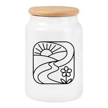 Hiking: Gift of the mountains - Cookie Jar with Wooden Lid - white - Front
