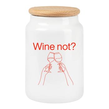 Wine not? – Cheers to Life, Wine Lover - Cookie Jar with Wooden Lid - white - Front