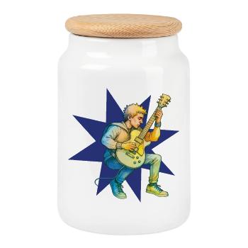 GUITARIST ELECTRIC - sound & vision - Cookie Jar with Wooden Lid - white - Front
