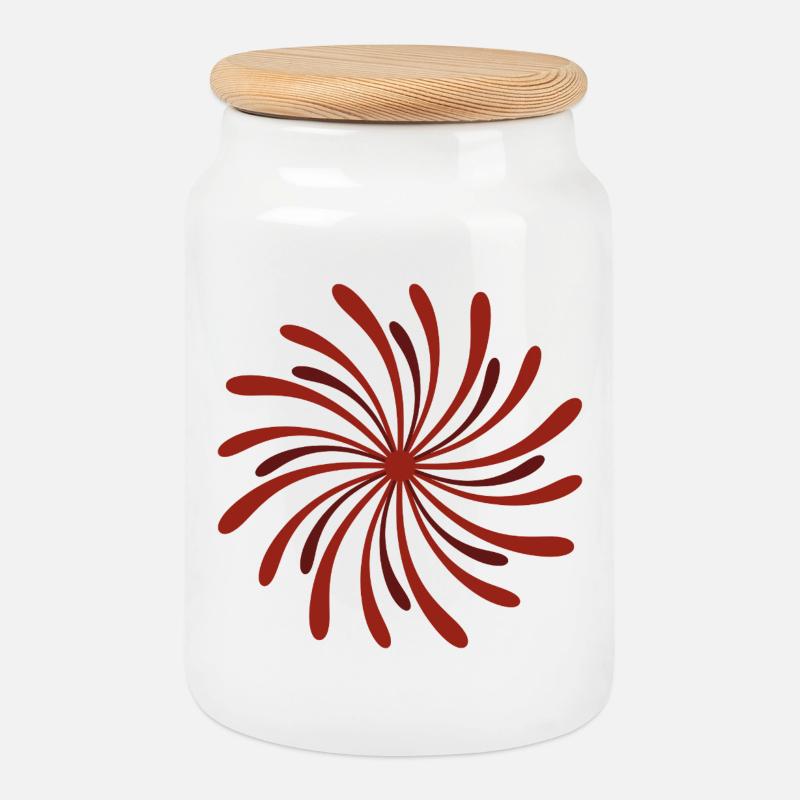 firework - Cookie Jar with Wooden Lid - white