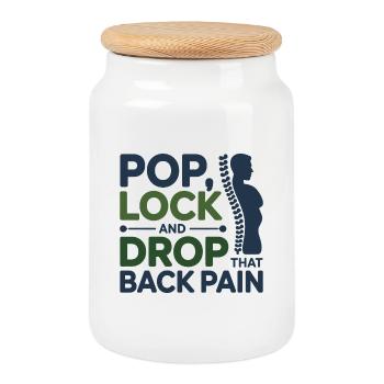 Chiropraktiker Pop Lock Drop Back Pain Professional - Keksdose mit Holzdeckel - Weiß - Vorne
