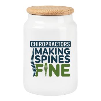 Chiropraktiker macht Spines Fine Professional DC - Keksdose mit Holzdeckel - Weiß - Vorne