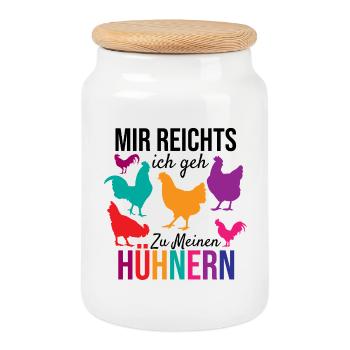I've had enough, I'm going to my chickens, gift - Cookie Jar with Wooden Lid - white - Front