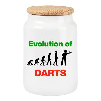 Evolution of Darts, Creation of Perfetion, 180 - Keksdose mit Holzdeckel - Weiß - Vorne