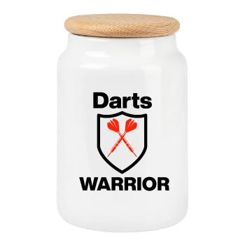 Guerrier des fléchettes – Édition Bouclier, Darts Junkie, 180 - Boîte à biscuits avec couvercle en bois - blanc - Devant