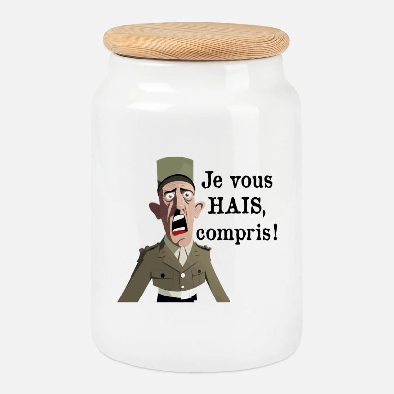 I HATE YOU, UNDERSTOOD? - Cookie Jar with Wooden Lid - white