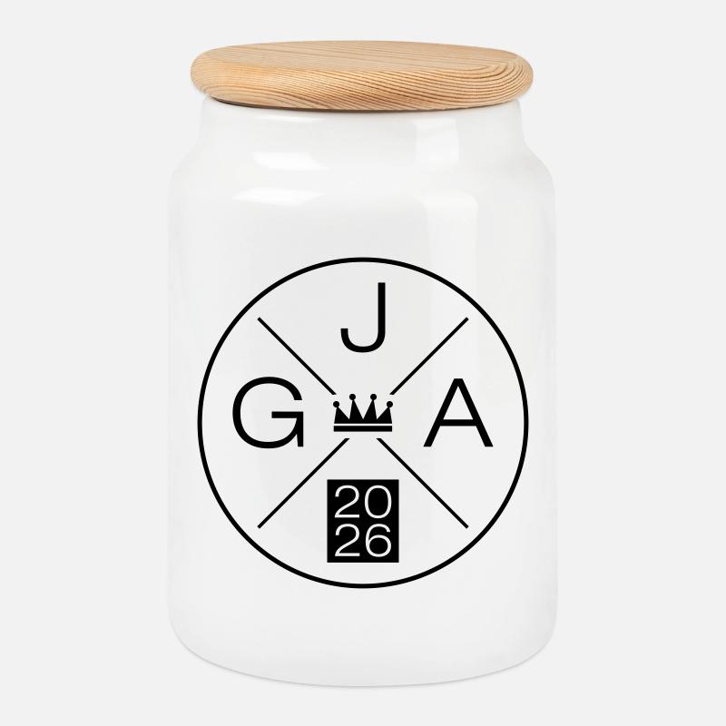Jga 2026 Junggesellenabschied Krone Symbol - Keksdose mit Holzdeckel - Weiß