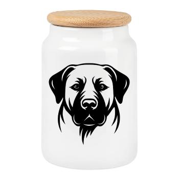 Chien de berger anatolien Kangal - Boîte à biscuits avec couvercle en bois - blanc - Devant