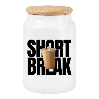 Short Break - Keksdose mit Holzdeckel - Weiß - Vorne