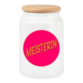 Graduation Master - Cookie Jar with Wooden Lid - white - Front