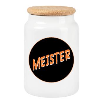 Graduation Master Craftsman - Cookie Jar with Wooden Lid - white - Front