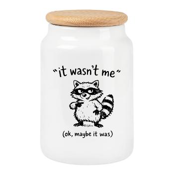 Ce n’était pas moi, d’accord, peut-être que c’était Raccoon - Boîte à biscuits avec couvercle en bois - blanc - Devant