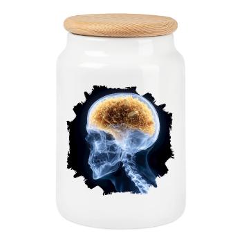 The other day at the X-ray - everything is fine - Cookie Jar with Wooden Lid - white - Front