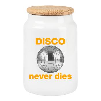 Disco never dies: glitter power! Disco Ball - Cookie Jar with Wooden Lid - white - Front