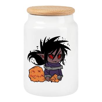 Chibi von Halloween - Keksdose mit Holzdeckel - Weiß - Vorne