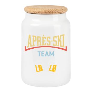 Après-Ski Team (Beer / Après-Ski / Concave / 5C) - Cookie Jar with Wooden Lid - white - Front