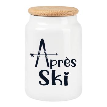 Love Après-Ski - Cookie Jar with Wooden Lid - white - Front