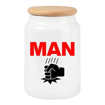 Homme Coup de poing – Poing Puissant ! Harald, Réalité, Mème - Boîte à biscuits avec couvercle en bois - blanc - Devant