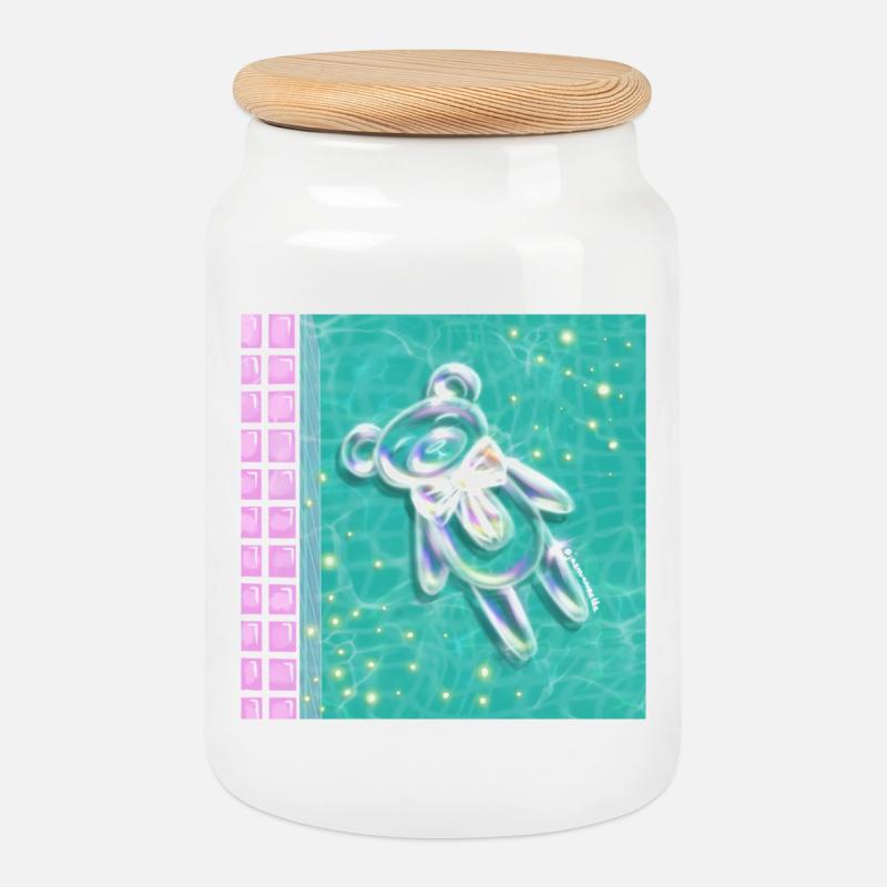  Clean Core Bubble Bear - Keksdose mit Holzdeckel - Weiß