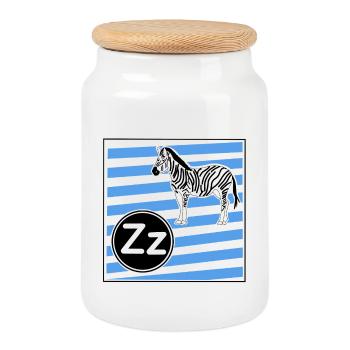 Z pour Zebra - Boîte à biscuits avec couvercle en bois - blanc - Devant