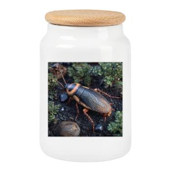Cafard des bois en détail – Macro réaliste de l’insecte - Boîte à biscuits avec couvercle en bois - blanc - Devant