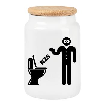 NZS Dans les toilettes, dans les toilettes ! Contre les Noirs de droite - Boîte à biscuits avec couvercle en bois - blanc - Devant