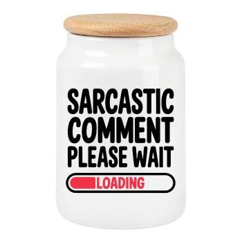 Sarcastic Comment Please Wait Humor Statement - Keksdose mit Holzdeckel - Weiß - Vorne