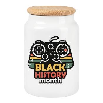 Black History Month Gaming-Controller Retro - Keksdose mit Holzdeckel - Weiß - Vorne