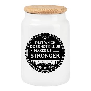 Ce qui ne nous tue pas nous rend plus forts - Boîte à biscuits avec couvercle en bois - blanc - Devant