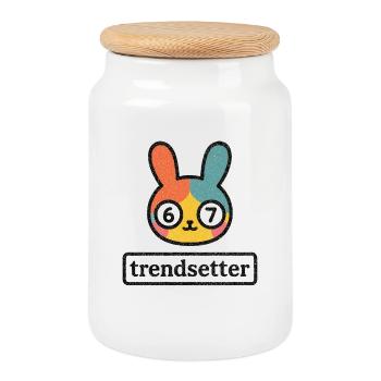 Bunny 67: Trendsetter - Keksdose mit Holzdeckel - Weiß - Vorne