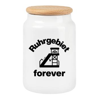 RUHRGEBIET FOREVER! GEBOREN AUF KOHLE MALOCHER - Keksdose mit Holzdeckel - Weiß - Vorne
