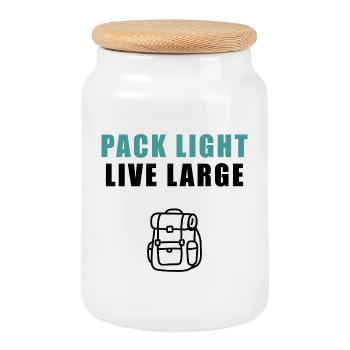 Pack Light Live Large Backpack - Cookie Jar with Wooden Lid - white - Front