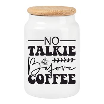 Ich sage nicht, dass ich Kaffee liebe - Keksdose mit Holzdeckel - Weiß - Vorne