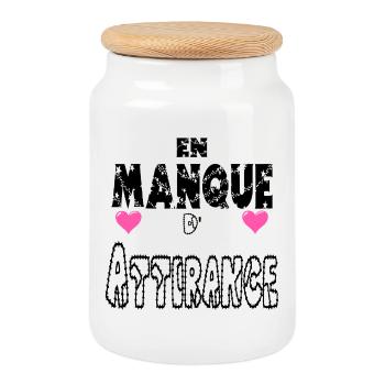 En Manque d'Attirance - Boîte à biscuits avec couvercle en bois - blanc - Devant