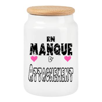 En Manque d'Attachement - Boîte à biscuits avec couvercle en bois - blanc - Devant