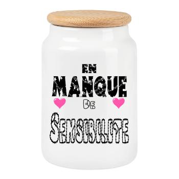 En Manque de Sensibilité - Boîte à biscuits avec couvercle en bois - blanc - Devant