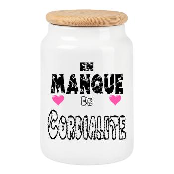 En Manque de Cordialité - Boîte à biscuits avec couvercle en bois - blanc - Devant