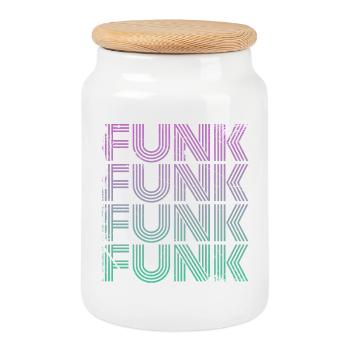 Funk Vintage - Keksdose mit Holzdeckel - Weiß - Vorne