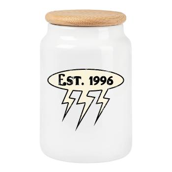 Vintage 1996 - Keksdose mit Holzdeckel - Weiß - Vorne